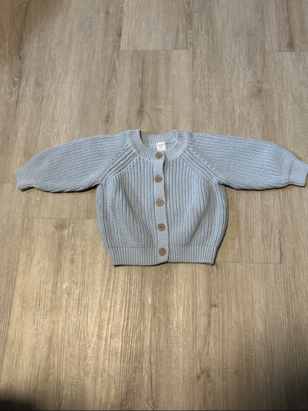 Rococo Soft Knit Kids Button-Front Cardigan - Light Blue